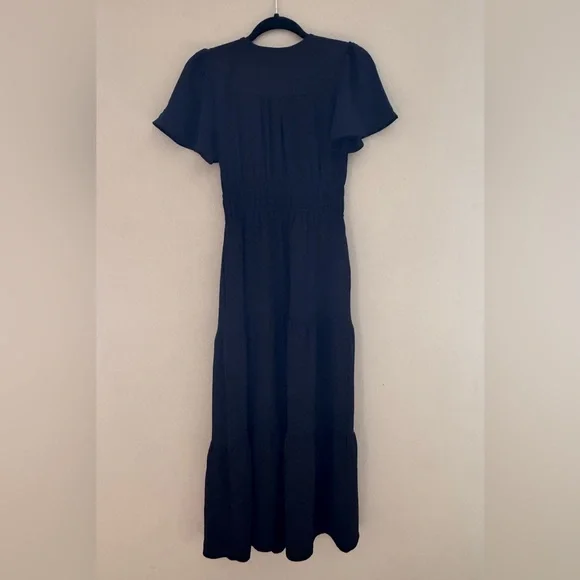 NWT Monteau Size S Tiered Black Maxi Dress - Picture 3 of 11